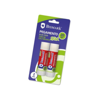Bismark Pack de 2 Barras de Pegamento 20gr - Multiusos - Sin Disolventes - Uso Escolar
