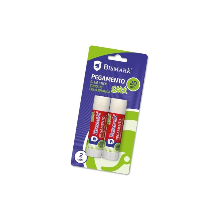 Bismark Pack de 2 Barras de Pegamento 20gr - Multiusos - Sin Disolventes - Uso Escolar