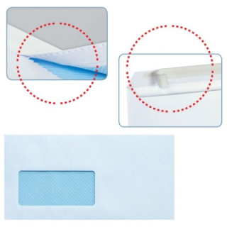 Sam Pack de 500 Sobres Americanos de Papel Offset 90grs con Ventana a la Izquierda - Medidas 115x225mm - Especial para Impresora