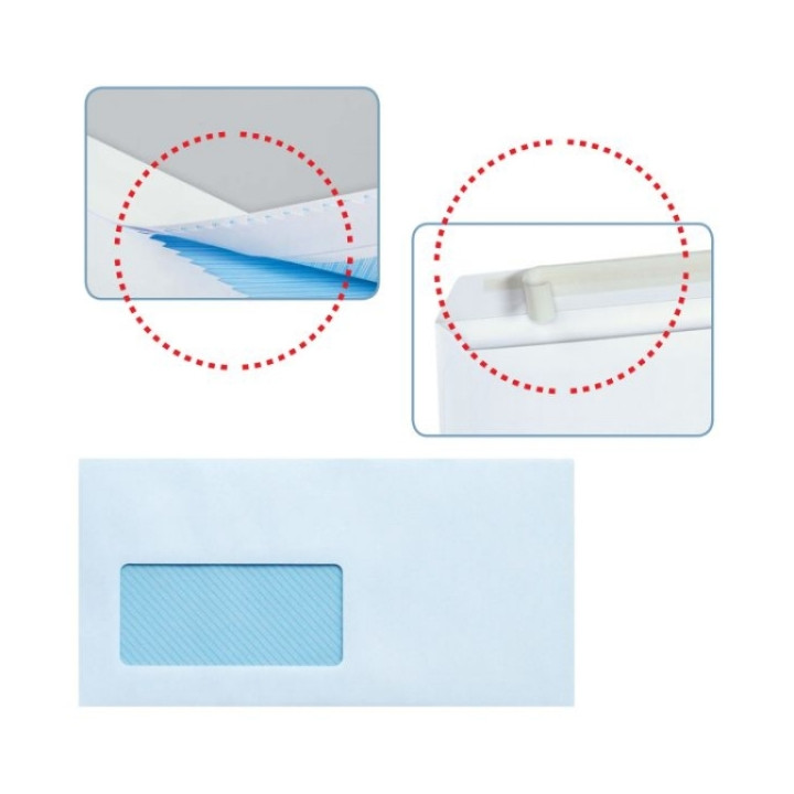 Sam Pack de 500 Sobres Americanos de Papel Offset 90grs con Ventana a la Izquierda - Medidas 115x225mm - Especial para Impresora