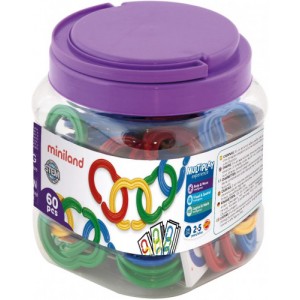 Juego cadena plastico seriacion y clasificacion 60 unidades miniland 31711