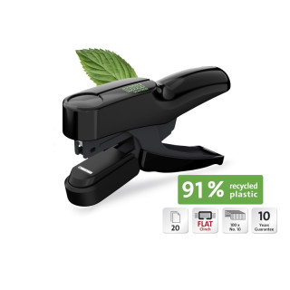 Novus B 36FC re+new Grapadora de Tenaza - Hasta 20 Hojas - Fabricada con un 91% de Plastico Reciclado - Grapado Cerrado Plano -