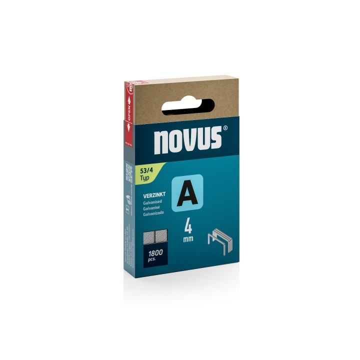 Novus A Tipo 53 Caja de 1800 Grapas 53/4 Galvanizadas - Patilla de 4mm