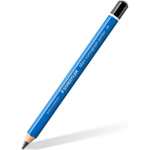 Staedtler Mars Lumograph Jumbo 100J Lapiz de Grafito - Mina 2B - Acabados Metalicos - Diametro de Mina 5.3mm Aprox - Madera de