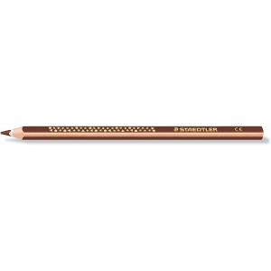 Staedtler Jumbo Noris 128 Lapiz Triangular de Color - Mina de 4mm - Resistencia a la Rotura - Diseño Ergonomico - Color Marró