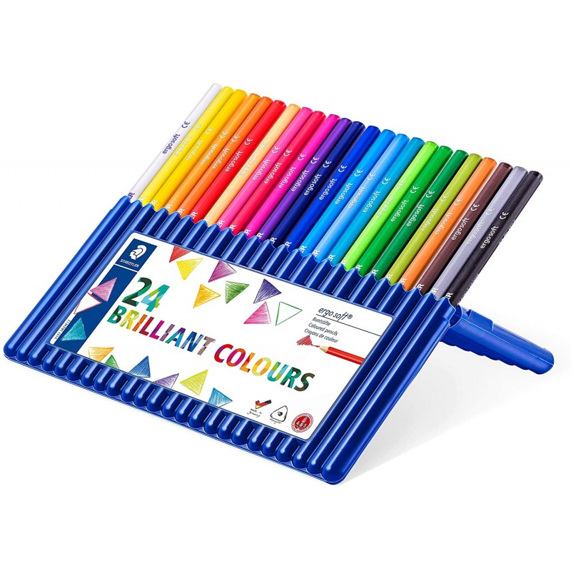 Staedtler Ergosoft 157 Pack de 24 Lapices de Colores - Diseño Ergonomico - Superficie Antideslizante - Colores Surtidos Staedtler Ergosoft 157 Pack de 24 Lapices de Colores - Diseño Ergonomico - Superficie Antideslizante - Colores Surtidos