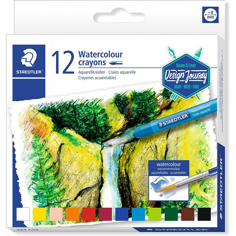 Staedtler Crayones Acuarelables 223 Pack de 12 Lapices de Cera - Facil de Mezclar - Extremadamente Opacos - Colores Surtidos Staedtler Crayones Acuarelables 223 Pack de 12 Lapices de Cera - Facil de Mezclar - Extremadamente Opacos - Colores Surtidos