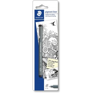 Staedtler Pigment Liner 308 Blister con Rotulador Calibrado - Trazo 0.2mm - Punta Engarzada en Metal - Color Negro