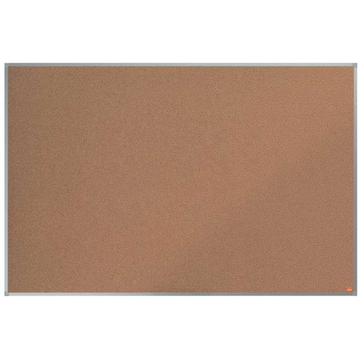 Nobo Essence Tablero de Anuncios de Corcho de 1500x1000mm - Montaje en Esquinas - Superficie Natural - Marco de Aluminio Anodiz