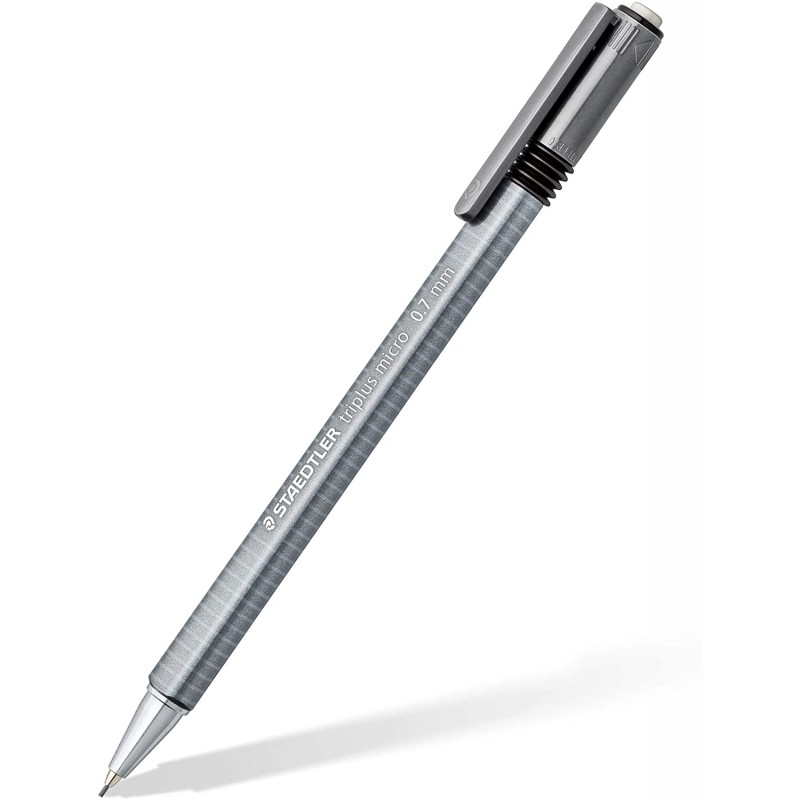Staedtler Triplus Micro 774 Portaminas - Ancho de Linea 0.7mm - Punta Retractil - Diseño Ergonomico - Color Gris Staedtler Triplus Micro 774 Portaminas - Ancho de Linea 0.7mm - Punta Retractil - Diseño Ergonomico - Color Gris
