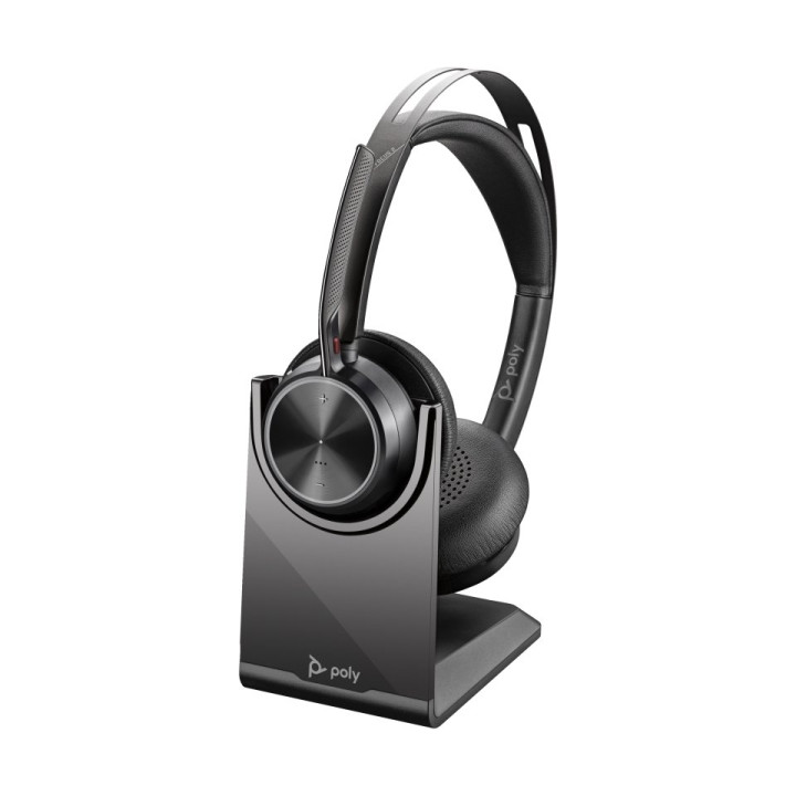 Plantronics/Poly Voyager Focus 2 MS Auriculares con Microfono Bluetooth 5.1 - Cancelacion de Ruido - Almohadillas Acolchadas - A