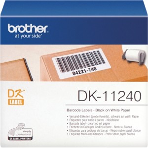 Brother DK11240 - Etiquetas Originales Precortadas Multiproposito Grandes - 102x51 mm - 600 Unidades - Texto negro sobre fondo