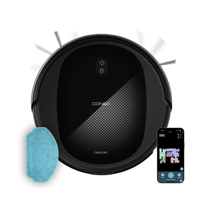Cecotec Conga M20 Robot Aspirador 4 en 1 - 7000Pa - Navegacion Giroscopica Eficaz - Autonomia hasta 160min - Cepillo Multifuncio