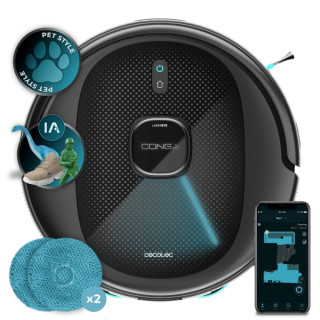 Cecotec Conga 9990 AI Spin Revolution Ultra Power Robot Aspirador 4 en 1 - 10kPa - Navegacion Laser - Autonomia 240min - Mopas G