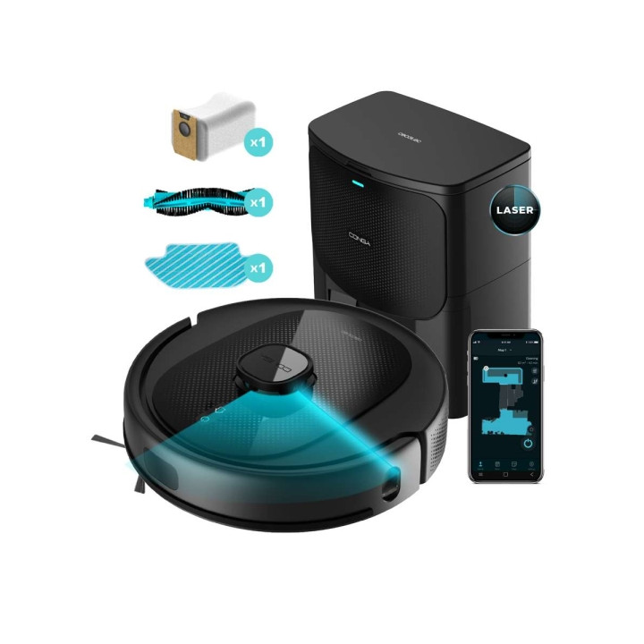 Cecotec Conga 8290 Immortal Ultra Power Home Genesis T Robot Aspirador 4 en 1 con Base de Autovaciado - 5500Pa - Navegacion Lase