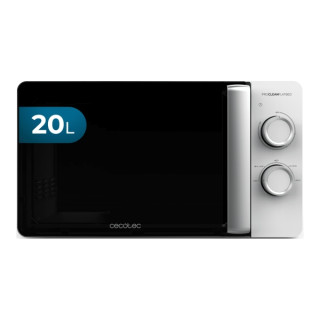 Cecotec Proclean 3010 Flatbed Microondas sin Plato - Potencia de 700W - Capacidad de 20L - Revestimiento Ceramico - Temporizador