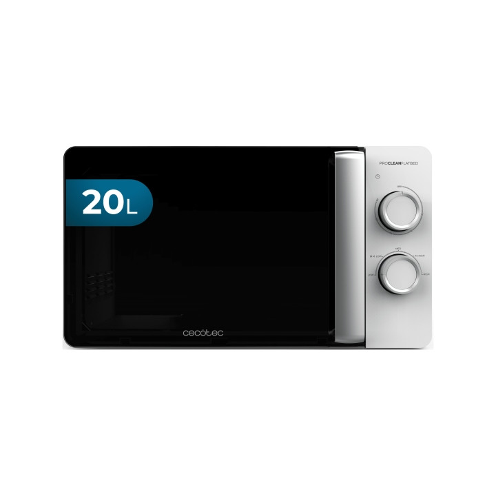 Cecotec Proclean 3010 Flatbed Microondas sin Plato - Potencia de 700W - Capacidad de 20L - Revestimiento Ceramico - Temporizador