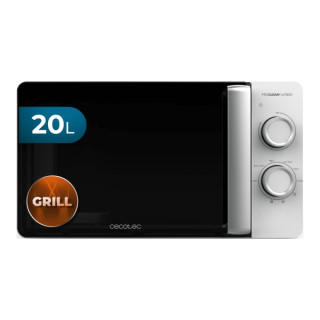 Cecotec Proclean 3110 Flatbed Microondas sin Plato - Potencia de 700W - Capacidad de 20L - Grill de 800W - Revestimiento Ceramic