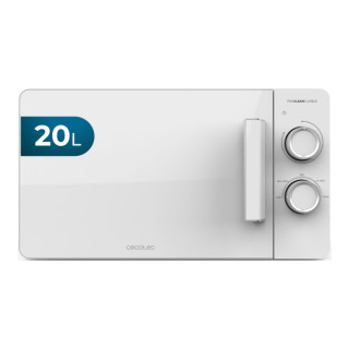 Cecotec Proclean 3020 Flatbed Microondas sin Plato - Potencia de 700W - Capacidad 20L - Revestimiento Ceramico - Temporizador 30