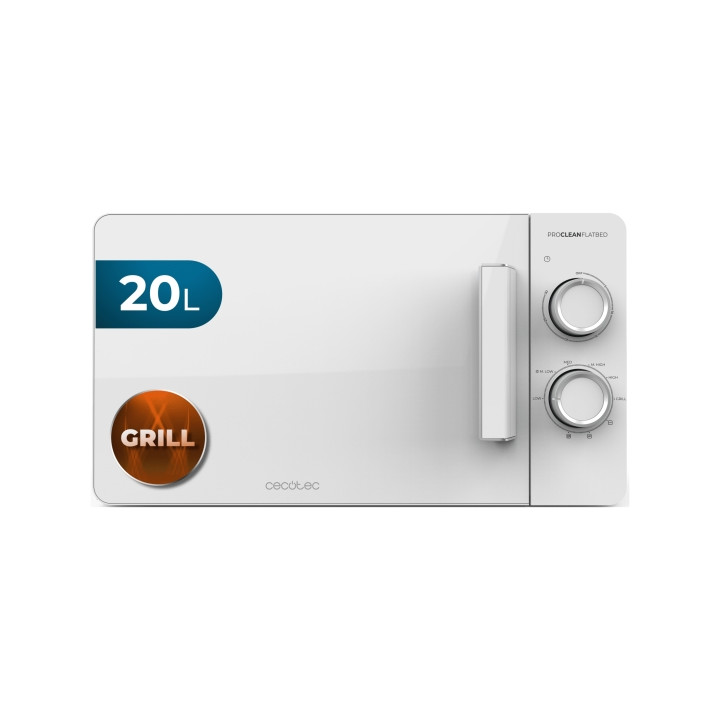 Cecotec Proclean 3120 Flatbed Microondas sin Plato - 700W - Capacidad de 20L - Grill de 800W - Tecnologia 3Dwave Envolvente - Re