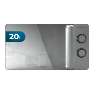 Cecotec Proclean 3060 Flatbed Mirror Microondas sin Plato - 700W - Capacidad de 20L - Revestimiento Ceramico - Temporizador - Es