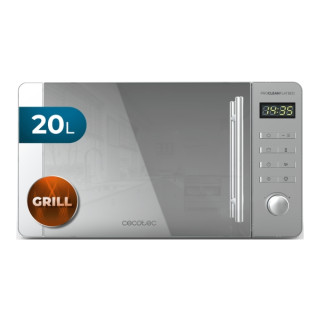 Cecotec Proclean 5120 Flatbed Inox Microondas sin Plato - Potencia de 700W - Capacidad de 20L - Grill de 800W - Revestimiento Ce
