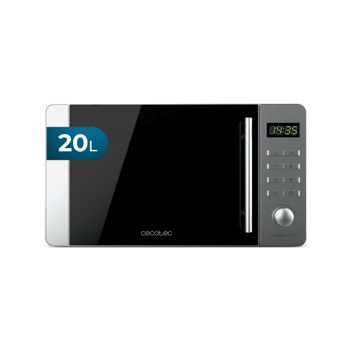 Cecotec Proclean 5010 Flatbed Inox Microondas sin Plato - Potencia de 700W - Capacidad de 20L - 8 Programas Preconfigurados - Re