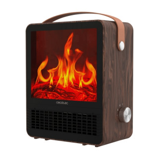 Cecotec ReadyWarm 1500 Ceramic Flames Calefactor Ceramico de Sobremesa - 1500W - Efecto Llamas - Termostato Ajustable - 2 Modos