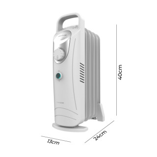 Cecotec ReadyWarm 500 Space White Radiador de Aceite con 5 Modulos de 100x330mm - 500W - Calor Homogeneo - Transporte Facil con