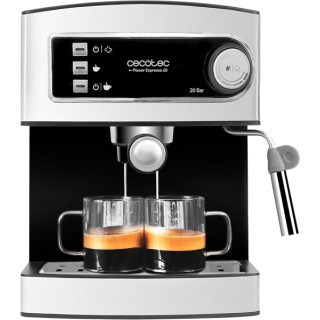 Cecotec Power Espresso 20 Cafetera Express Automatica - Potencia de 850W - Bomba de 20 Bares - Deposito de 1.5L - Doble Salida -