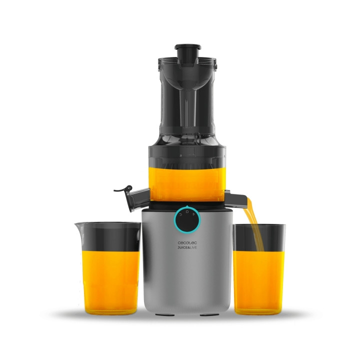 Cecotec JuiceandLive 1500 Slim Licuadora - 150W - Prensado Lento - Filtros de Acero Inoxidable - Regulador de Pulpa - Silencioso