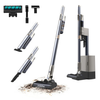 Cecotec Scoba 2100 Station Aspirador Escoba Vertical sin Cable - 210W - Base con Autovaciado - Autonomia 40min - 20kPa - Cepillo