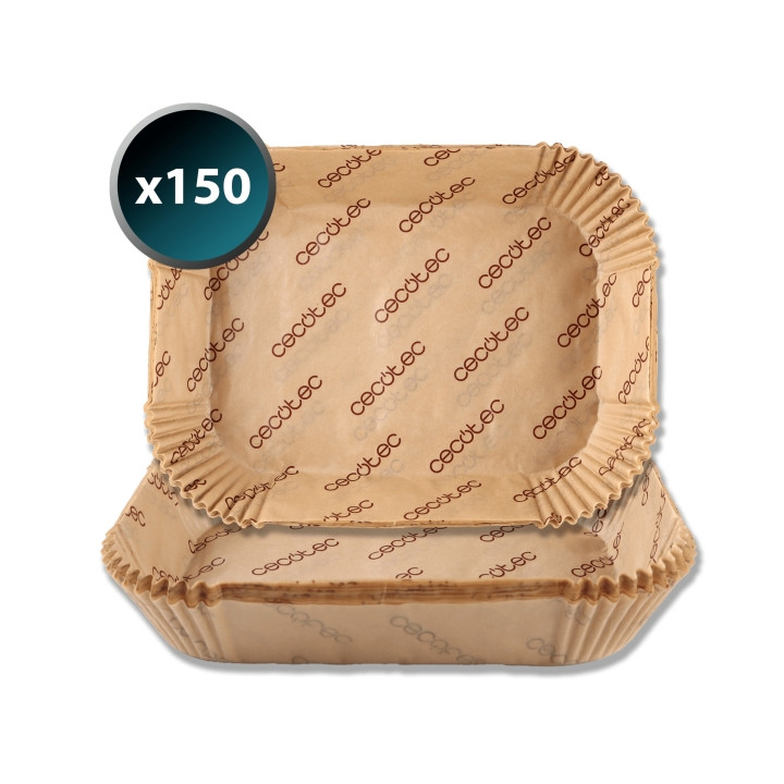 Cecotec Cecofry TwinBucket Pack de 150 Papeles para Freidora de Aire de Doble Cubeta - Rectangular - Resiste hasta 230 ºC - List