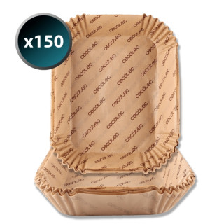 Cecotec Cecofry BigBucket Pack de 150 Papeles para Freidora de Aire de 9 a 11L - Rectangular - Resiste hasta 230°C - Listo para