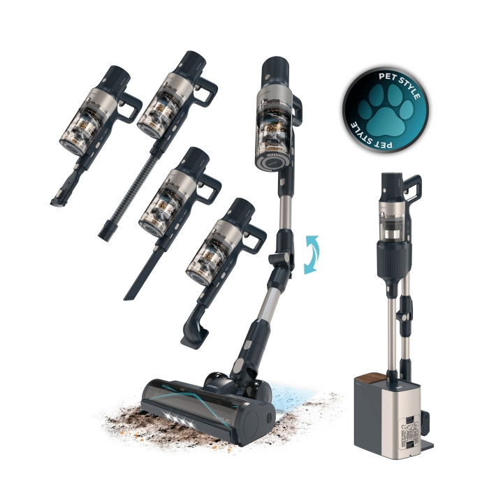 Cecotec Conga Rockstar 5500 Station Pet Flex Aspirador Escoba Vertical sin Cable - 700W - 30kPa - Autonomia 90min - Tubo Flexibl