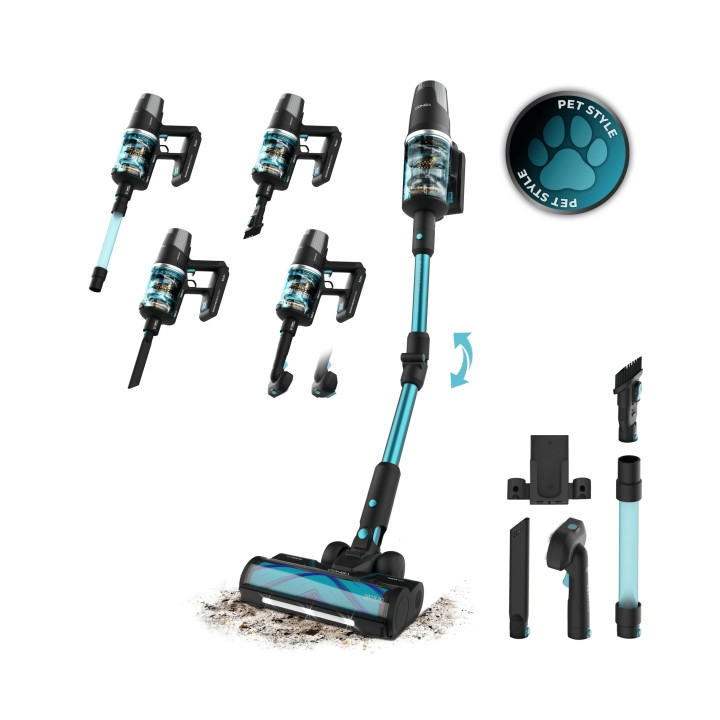 Cecotec Conga Rockstar 9500 Lunar Pet Flex Aspirador Escoba Vertical sin Cable - 780W - 30kPa - Autonomia 90min - Cepillo Antien