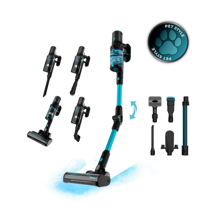 Cecotec Conga Rockstar 3500 Storm Pet Flex Aspirador Escoba Vertical sin Cable - 500W - 30kPa - Autonomia 70min - Cepillo Antien