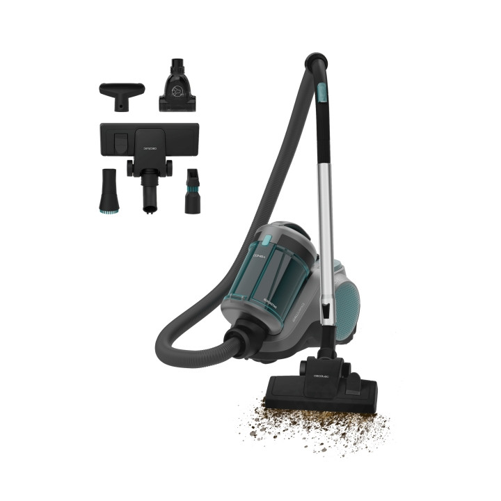 Cecotec Conga Rockstar Cyclonic Powerbag Aspirador de Trineo - 900W - 20kPa - Uso con y sin Bolsa - Deposito de 2L - Radio de 10