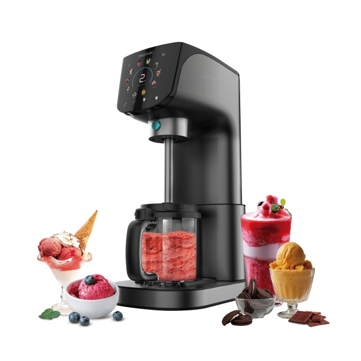 Cecotec Gelatec 2100 Heladera - 6 Programas de Helados - 4 Programas para Bebidas Heladas - Capacidad de 2.1L - Panel Tactil a C