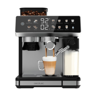 Cecotec Power Espresso 20 Barista Grind and Latte Cafetera Expresso - 1350W - Molinillo Conico Ajustable - Deposito Leche 500ml