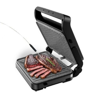 Cecotec Rock'nGrill 2000 PerfectCook Parrilla Electrica con Sonda de Temperatura Inteligente - 2000W - Placas Desmontables - Aca