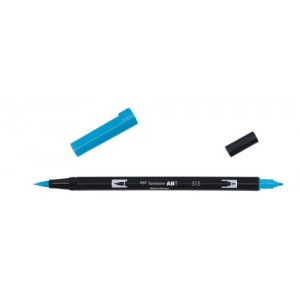 Rotulador doble punta pincel dual brush-515 - color light blue. tombow abt-515