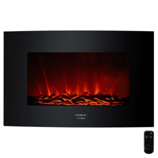 Cecotec Ready Warm 3510 Chimenea Electrica de 35" - 2000W - Cristal Templado Curvo - Control Remoto Incluido - Temporizador Prog