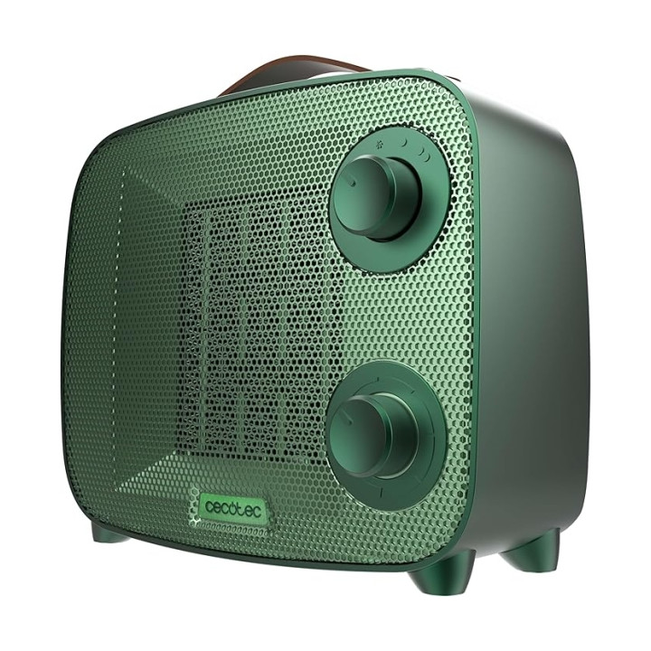 Cecotec ReadyWarm 1550 Ceramic Green Aura Calefactor Ceramico - 1500W - Cobertura hasta 15 M² - Termostato Regulable - 3 Modos d
