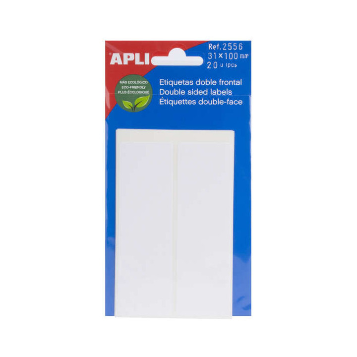 Apli Etiquetas Doble Frontal Blancas 31.0 x 100.0mm