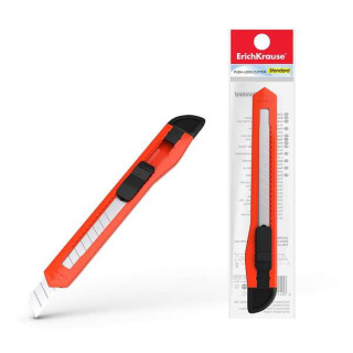 Erichkrause EasyCut Cuter con Fijador Push-Lock Standard 9mm - Sistema de Sujecion de Cuchilla con Seguro de Empuje - Cuchilla