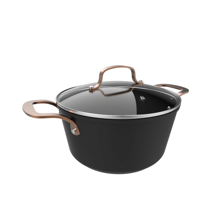 Cecotec Polka Fantasy Olla de 24cm de Diametro - Aluminio Forjado - Tapa de Cristal Templado - Asas Remachadas - Antiadherente -