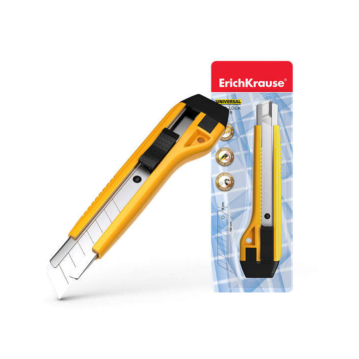 Erichkrause Cuter con Fijador Automatico Universal - Sistema de Retencion de Cuchilla Autobloqueo - Partidor Incorporado - Cuch
