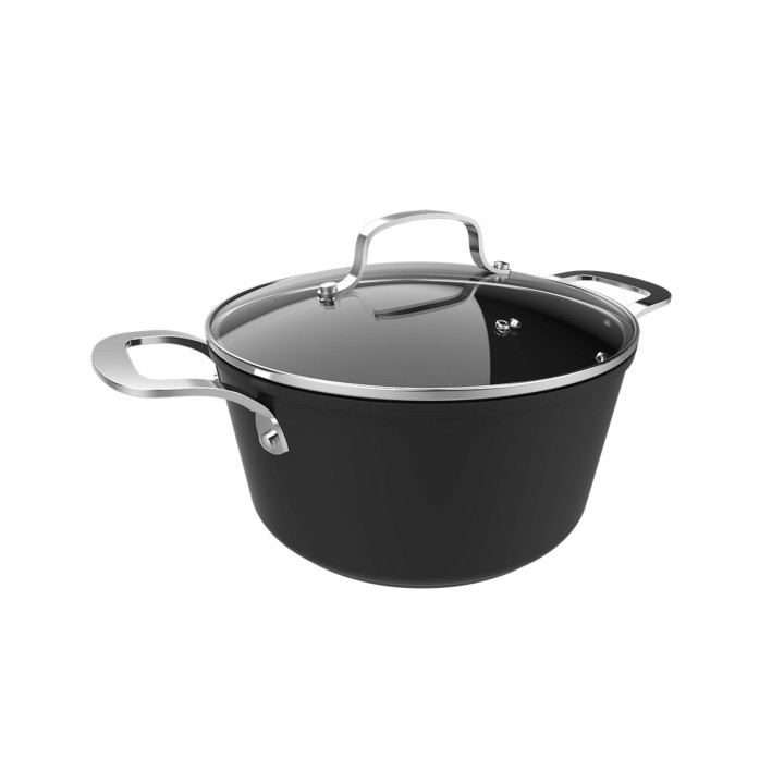 Cecotec Polka Fantasy Olla de 24cm de Diametro - Capacidad de 4.7L - Aluminio Forjado - Tapa de Cristal Templado - Revestimiento