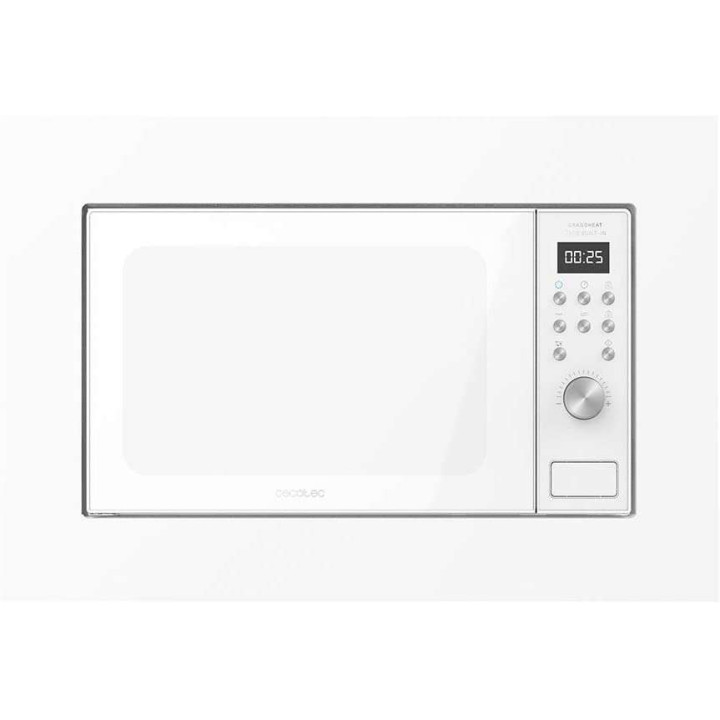Cecotec GrandHeat 2000 Built-In White Microondas Encastrable con Grill 20L 700W - Temporizador hasta 95min - 9 Funciones Preconf
